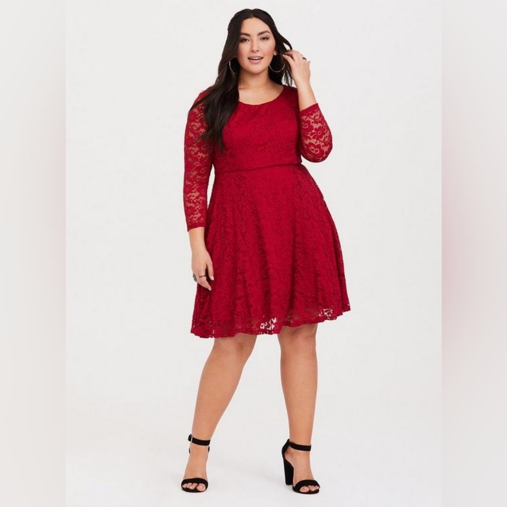 Red lace dress from Torrid in size 1